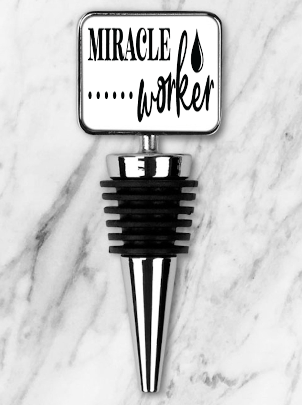 Miracle Worker Rectangle Bottle Stopper, Custom Bottle Stopper - Click Image to Close